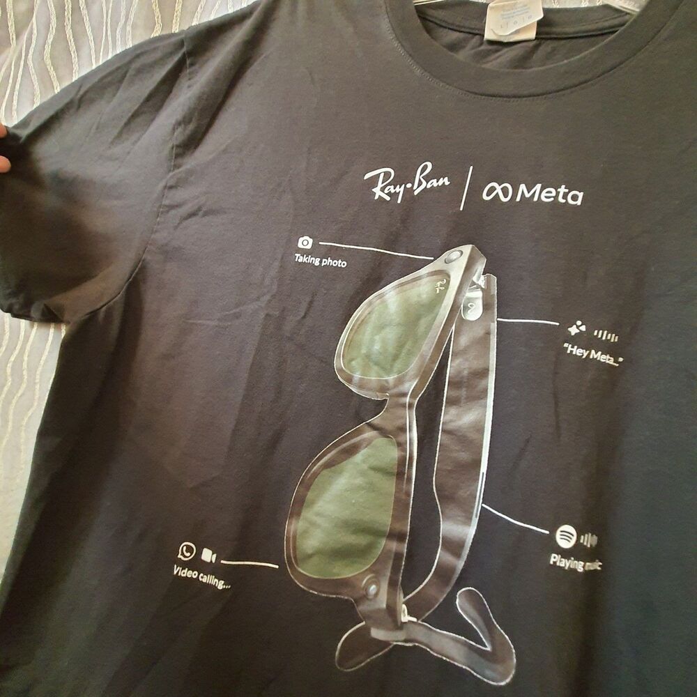 Ray Ban Meta Smart Glasses Mens Size XL T-Shirt Promo Ask Me About My Glasses